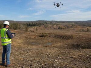 LiDAR Mapping in Miramar, Florida showing drone based terrain data collection for early site design planning.